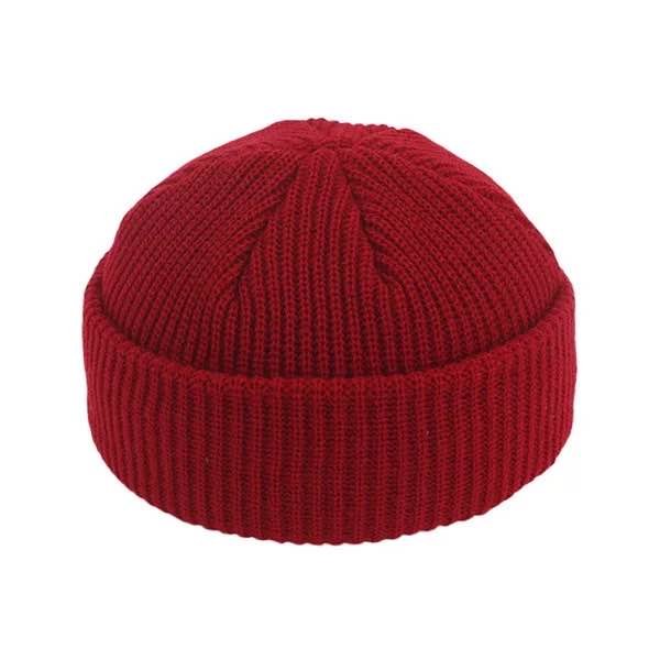 Custom 3D Embroidery Thick Warm Knitted Ribbed Beanies Patch Plain Fisherman Crochet Unisex Beanie Winter Hats