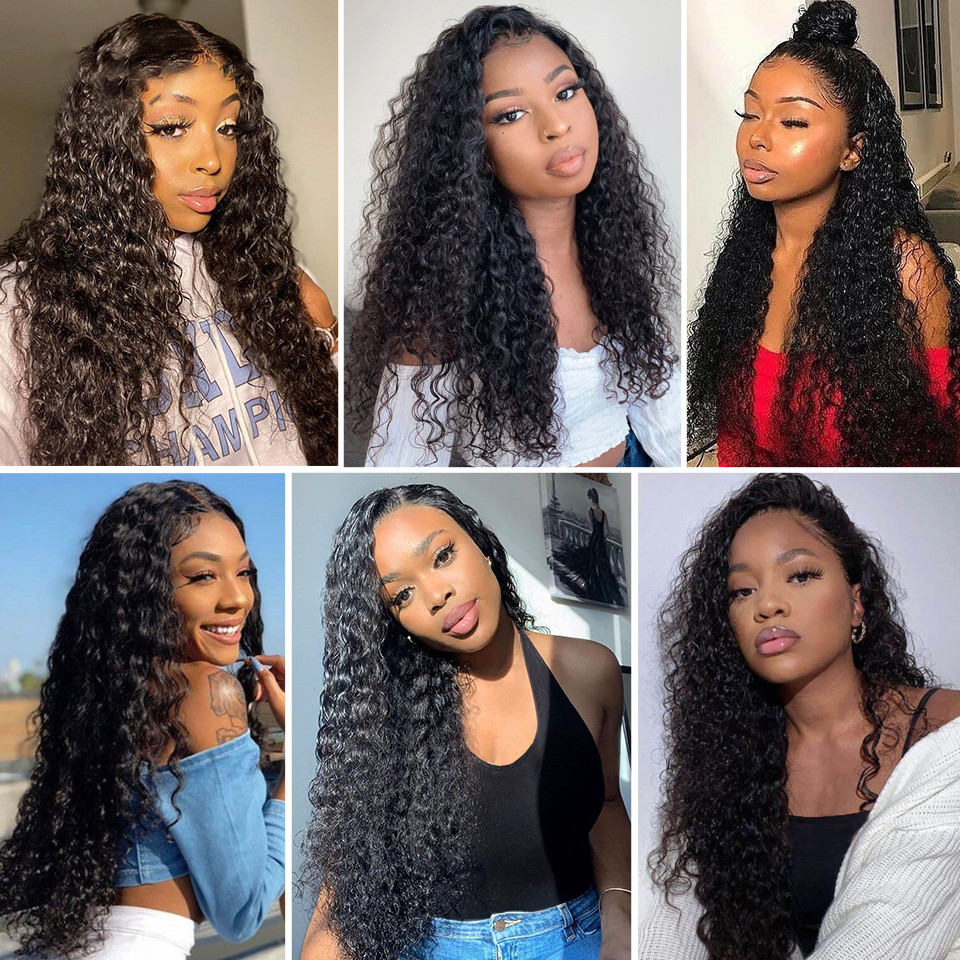 Yeswigs Water Wave Raw Indian Human Hair 4X4 Swiss Lace Closure Wig 100% Unprocessed Virgin Human Hair Cuticle Aligned Lace Wigs