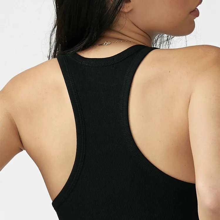 Summer Knitted Rib Cut Low U Neck High Elastic Comfortable Breathable Quick Drying Women's Tank Top