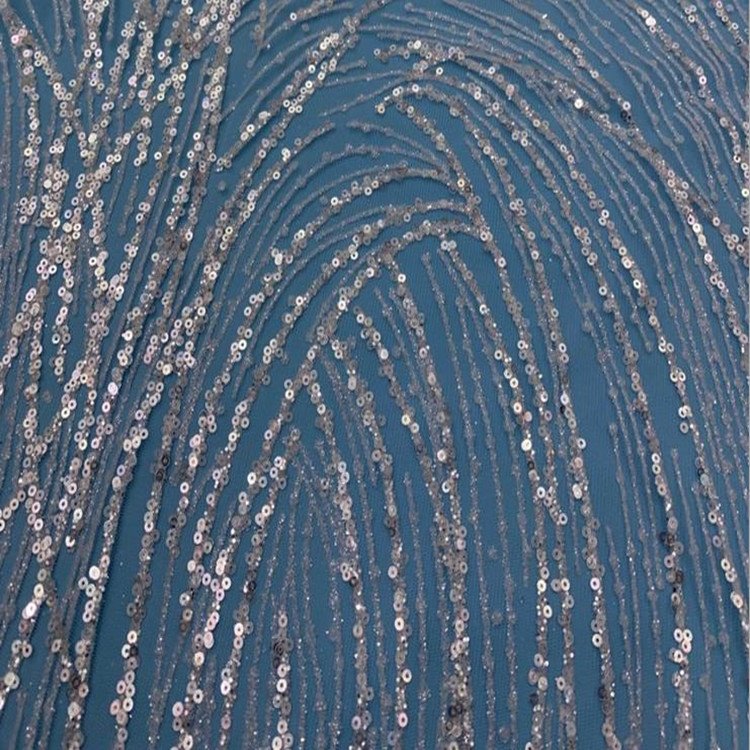 Luxury High Quality Chantilly Lilac Sparkle Glitter Powder Lace Fabric Dubai Fancy Pattern Mesh Tulle Lace