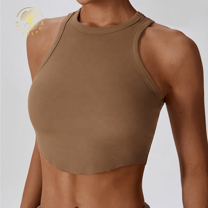 Workout Clothing Cropped Tank Top Activewear For Women Blank Fitness Knit Ribbed Wholesale Plain White Crop Top Mujer Sexy