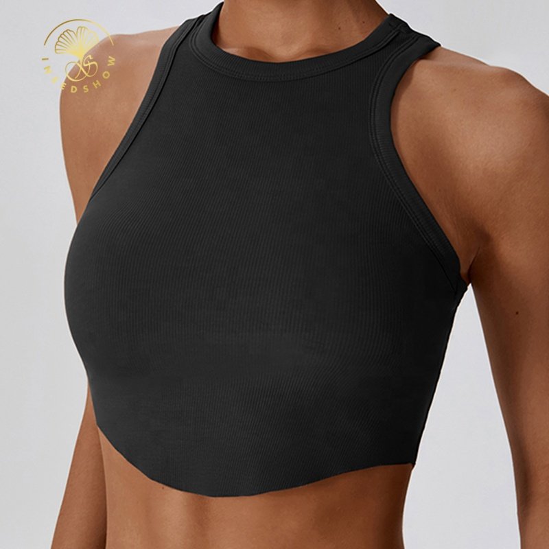 Workout Clothing Cropped Tank Top Activewear For Women Blank Fitness Knit Ribbed Wholesale Plain White Crop Top Mujer Sexy
