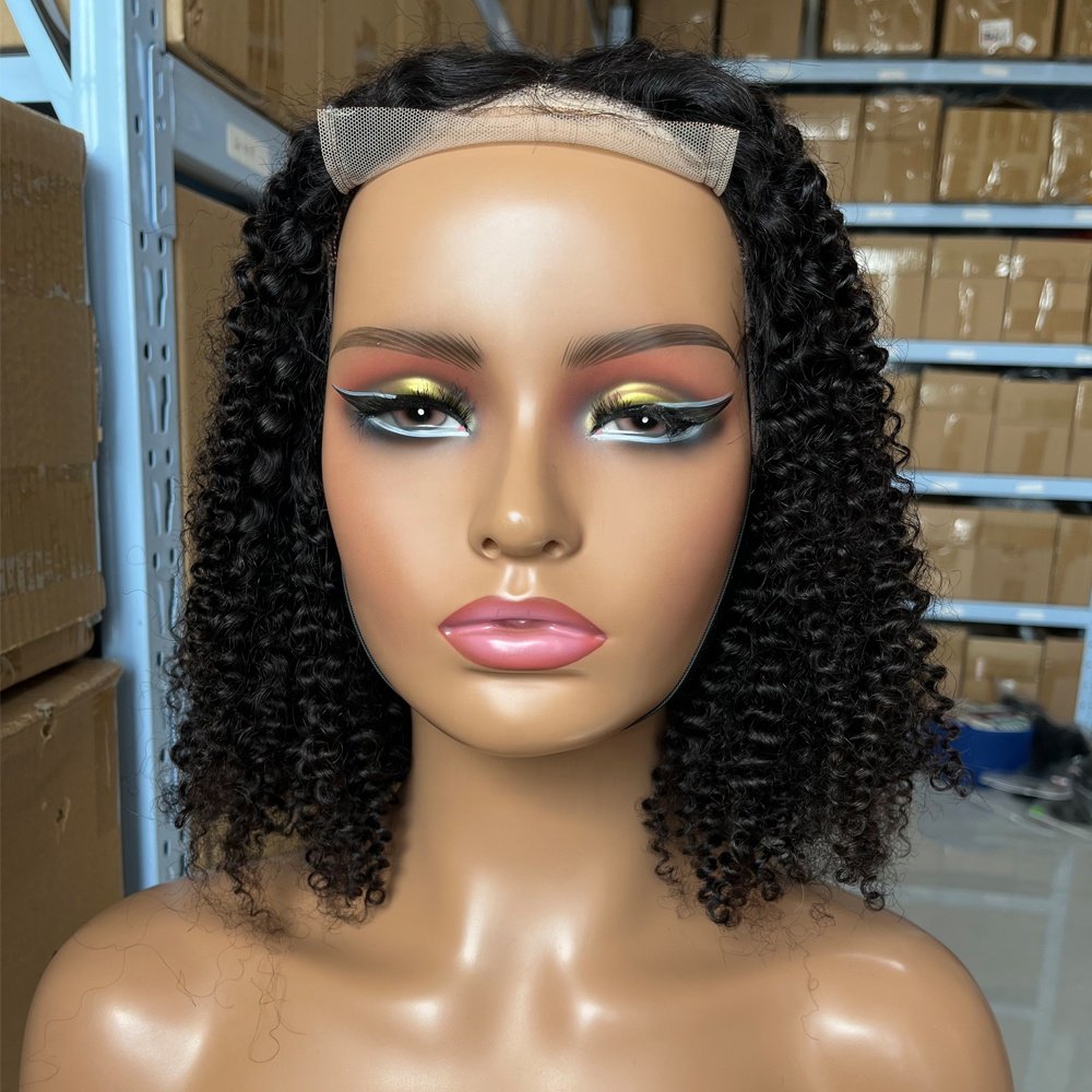 250% Density Cheap Virgin Raw Vietnamese Human Hair Wigs Unprocessed 4*4 lace bob Short Jerry Curly Lace Frontal Wig for Women