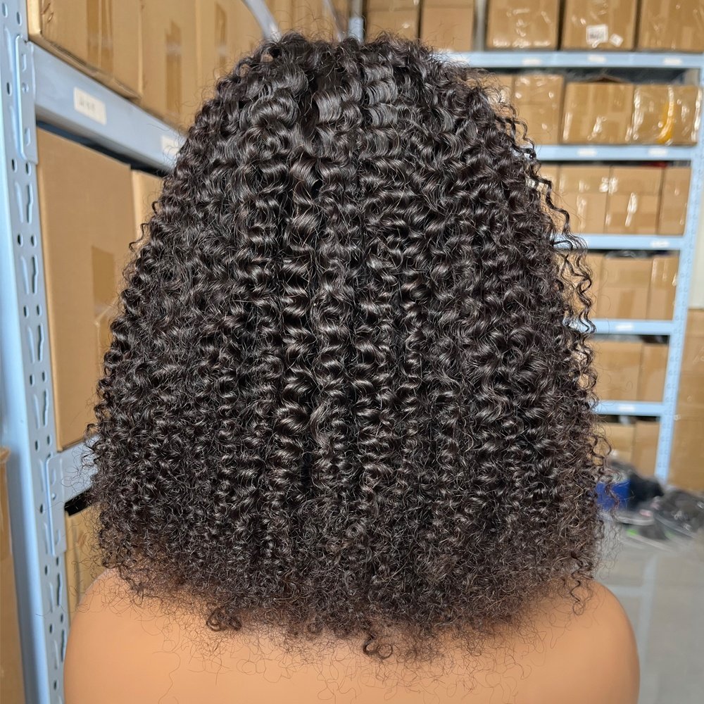 250% Density Cheap Virgin Raw Vietnamese Human Hair Wigs Unprocessed 4*4 lace bob Short Jerry Curly Lace Frontal Wig for Women