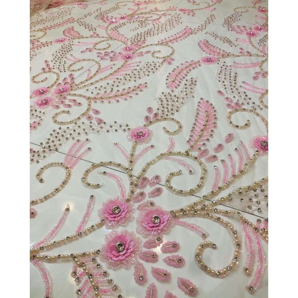 High quality african sequins lace fabric golden net embroidery work fabric for girls all type dress fabric for sale