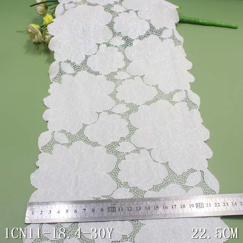 Stretch Lace for Underwear Lingerie Fashion 23cm White Black Elastic Lace Fabric Material