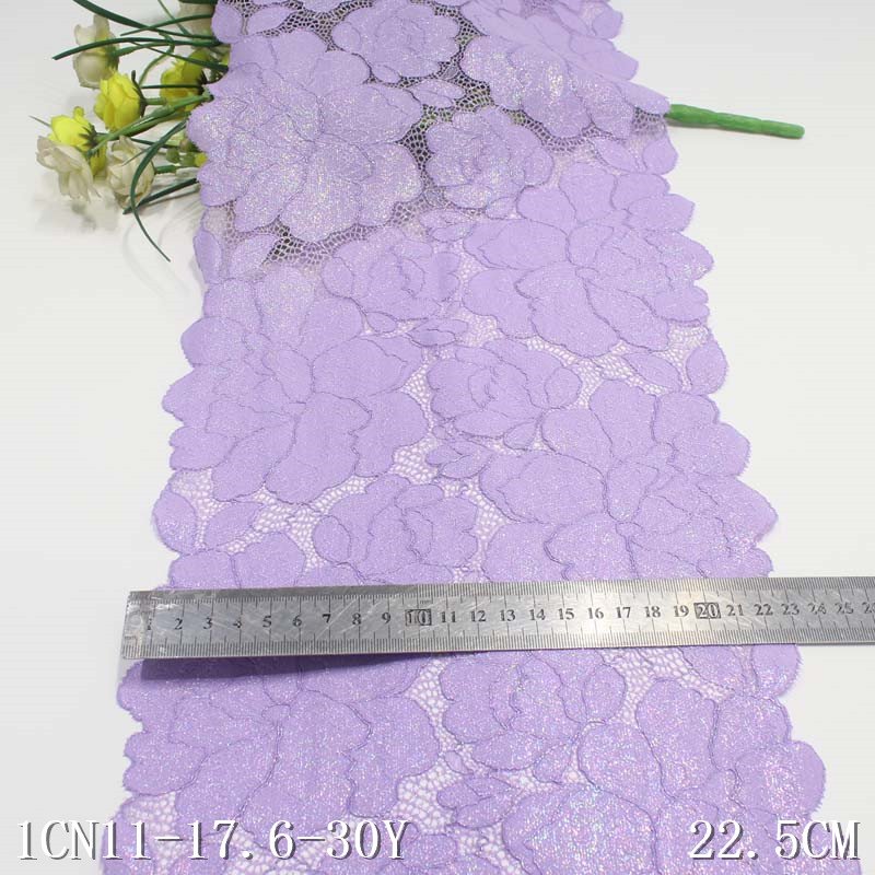 Stretch Lace for Underwear Lingerie Fashion 23cm White Black Elastic Lace Fabric Material