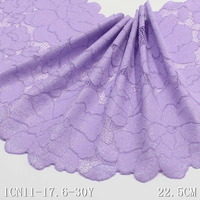 Stretch Lace for Underwear Lingerie Fashion 23cm White Black Elastic Lace Fabric Material