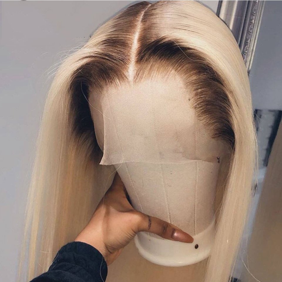 Raw Virgin Transparent Hd Full Lace Human Hair Wig,180% Remy Straight 613 Blonde Colored Bob Wig Human Hair Lace Front Wigs
