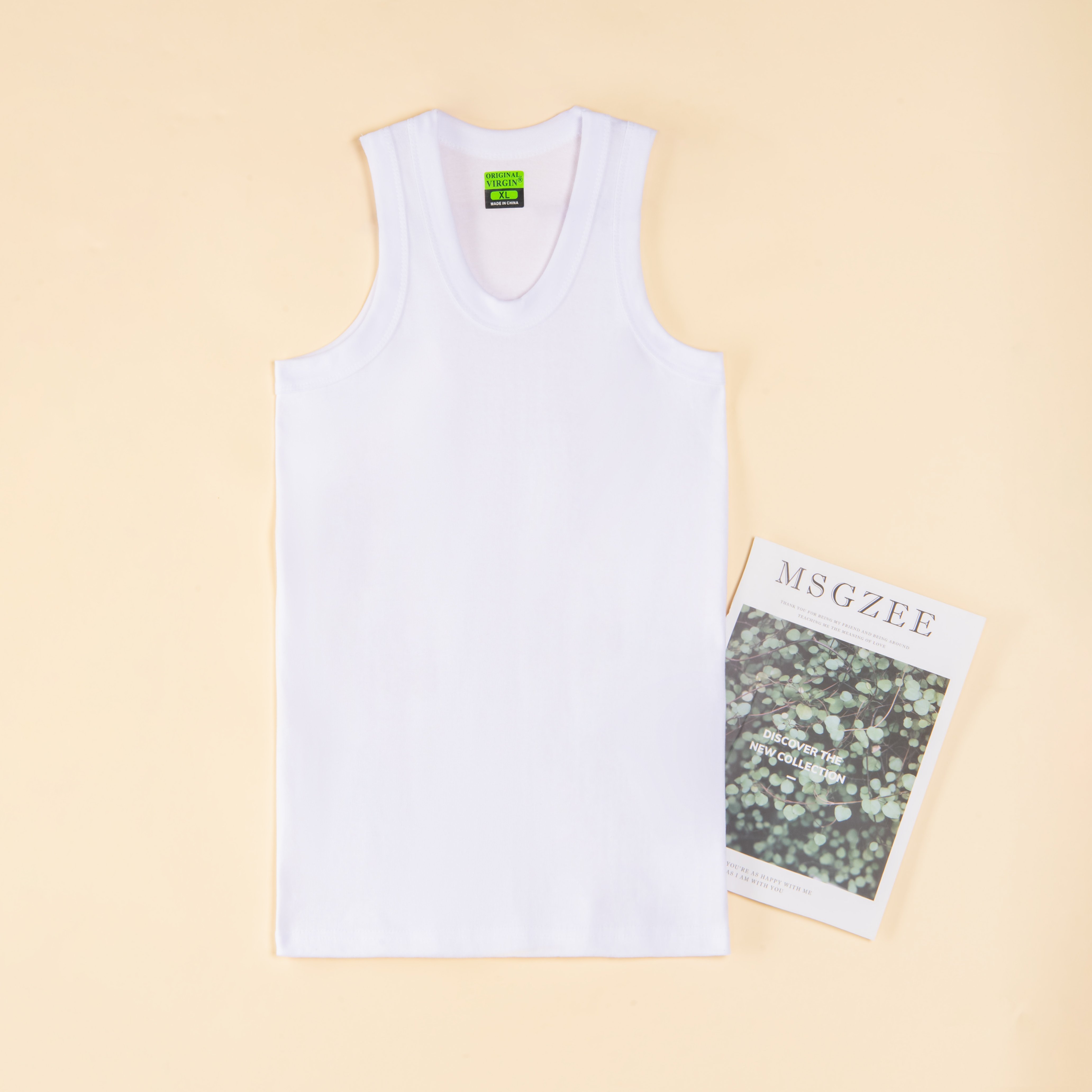 Hot sale 3 piece pack plain vest gym singlet men's cotton polyester knit blank white ribbed tank tops for men