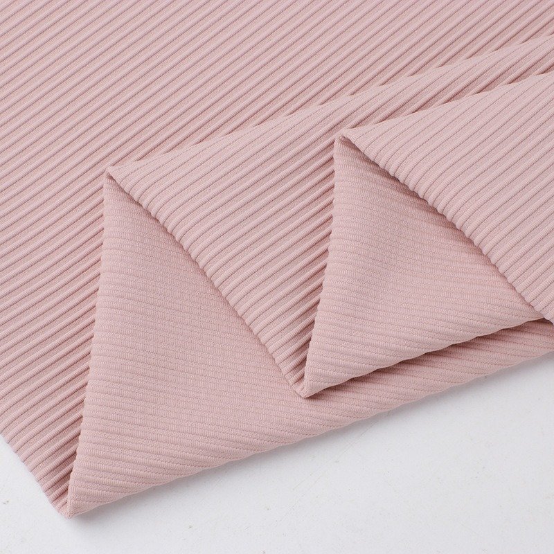 Quality 250gsm Rib Stretch Knitted Fabric 75%Nylon 25%Spandex 2*1 Stripped Texture Fabric for Activewear Yoga BodySuit