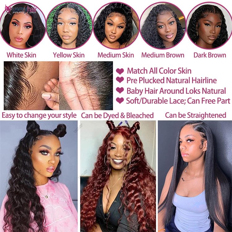 36 inch 13x6 hd lace frontal loose deep wave wigs buy raw indian temple hair wig pre bleached and plucked lace glueless wig