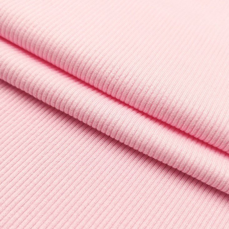 Popular sale comfortable 32s ribbed cuff fabric custom plain dyed 100 organic cotton 2x2 rib knit fabric