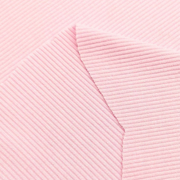Popular sale comfortable 32s ribbed cuff fabric custom plain dyed 100 organic cotton 2x2 rib knit fabric