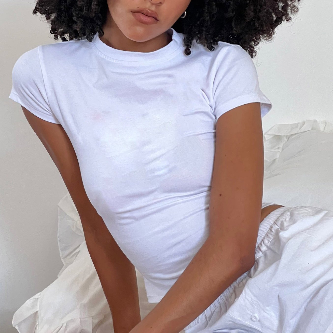 Custom Crop Top O-Neck T Shirt Ribbed Knitted White Cotton Slim Fit Plus Size Fitted Corduroy Worsted Polyester Silk Spandex