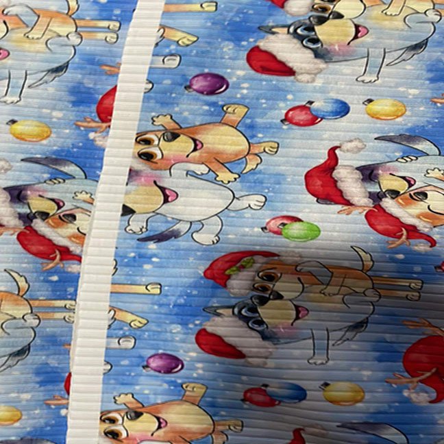 low price stretch soft custom digital printing jersey cotton knit rib fabric for t-shirt