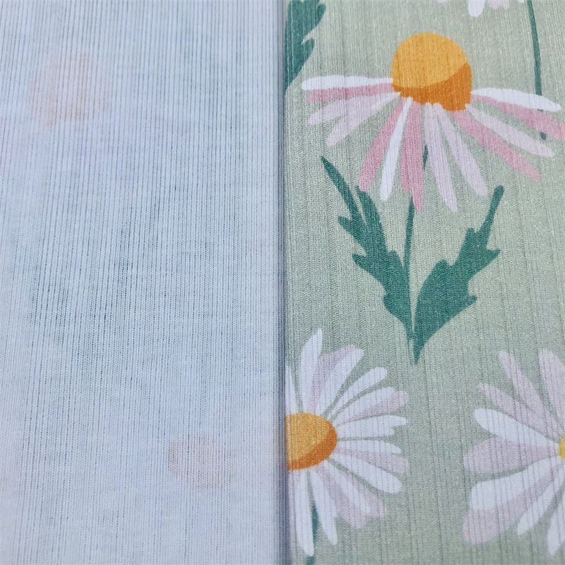 low price stretch soft custom digital printing jersey cotton knit rib fabric for t-shirt