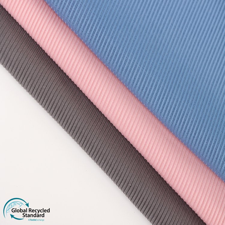 China Supplier Lady Cloth RPET Eco-friendly 2*2 Rib Fabric 94%Recycle Polyester 6%SP Ready-to-ship Goods 180gsm Recycling Fabric