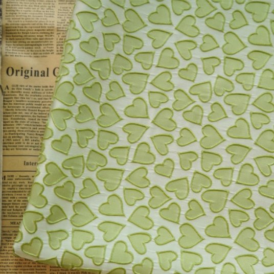 High quality small fresh relief heart pattern polyester jacquard brocade fabric for decorative