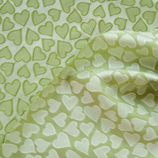 High quality small fresh relief heart pattern polyester jacquard brocade fabric for decorative