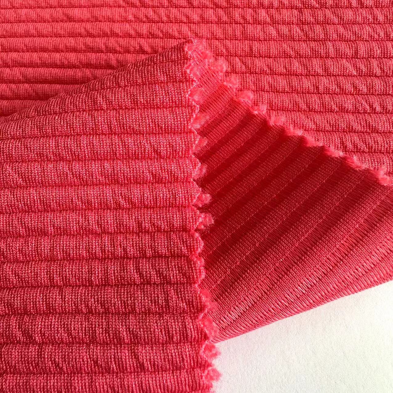 factory knit stretch jacquard quilted fabric 95%polyester 5%spandex bubble ottoman fabric for women dress and pants