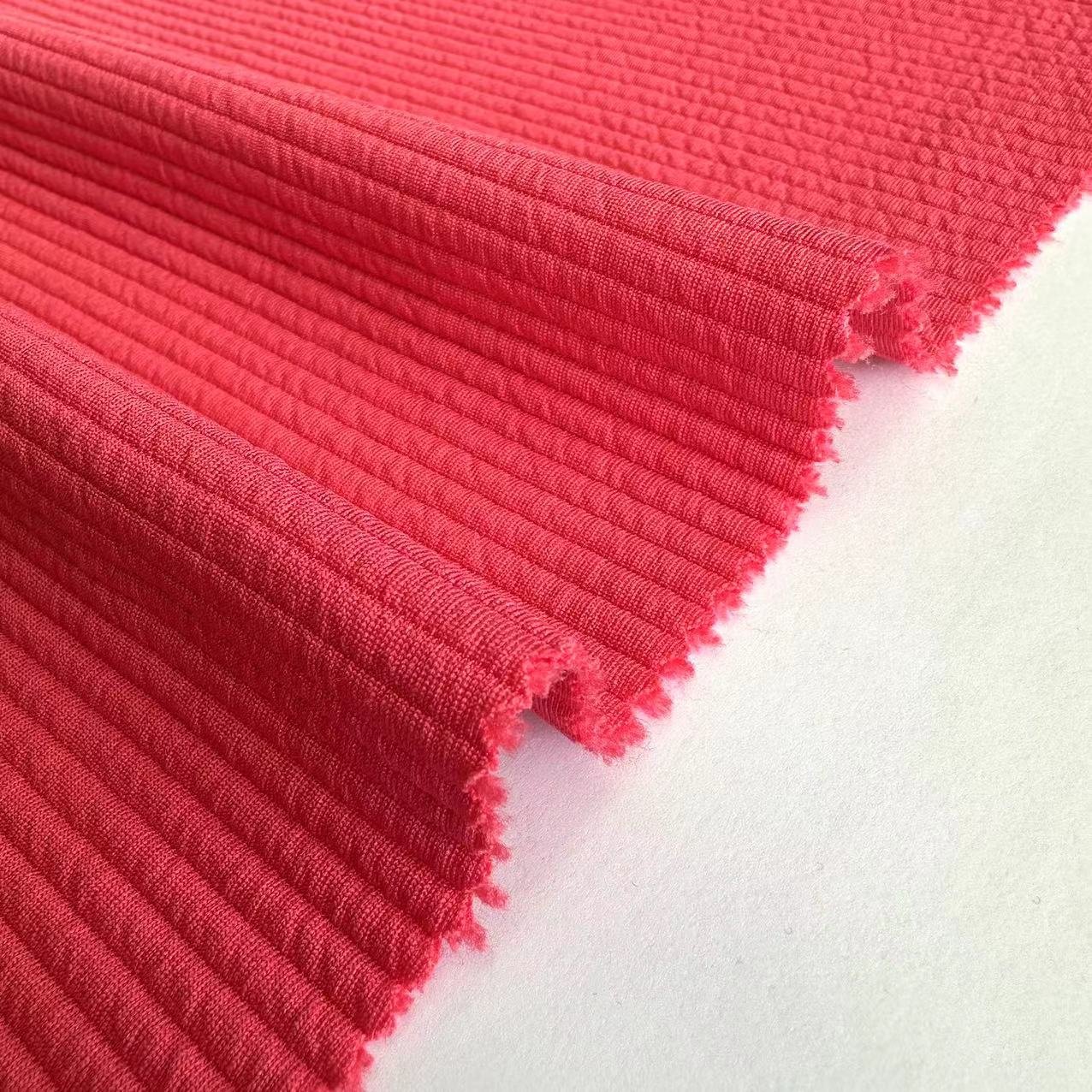 factory knit stretch jacquard quilted fabric 95%polyester 5%spandex bubble ottoman fabric for women dress and pants