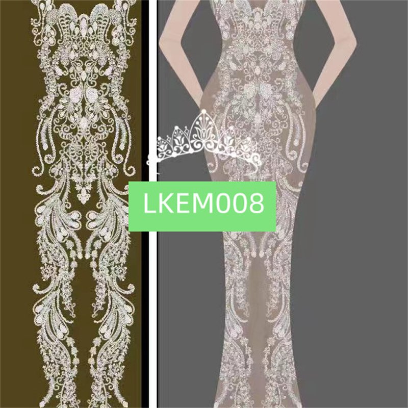 Bridal fabric luxury embroidery beads sequins tulle lace fabric high-end embroidery fabric for girls evening dress