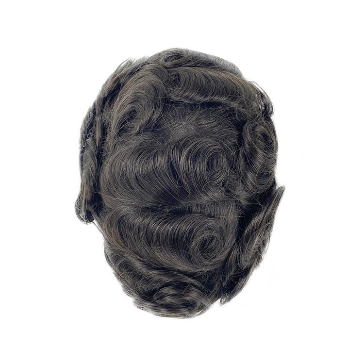 Q6 Toupee For Men Swiss Lace & PU Base Human Hair Replacement System Unit Durable Male Hair Prosthesis Men's Wigs