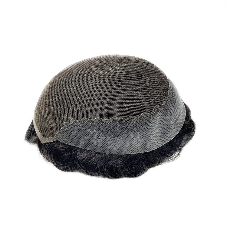 Q6 Toupee For Men Swiss Lace & PU Base Human Hair Replacement System Unit Durable Male Hair Prosthesis Men's Wigs