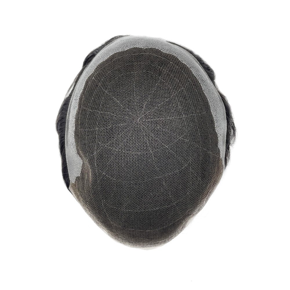 Q6 Toupee For Men Swiss Lace & PU Base Human Hair Replacement System Unit Durable Male Hair Prosthesis Men's Wigs