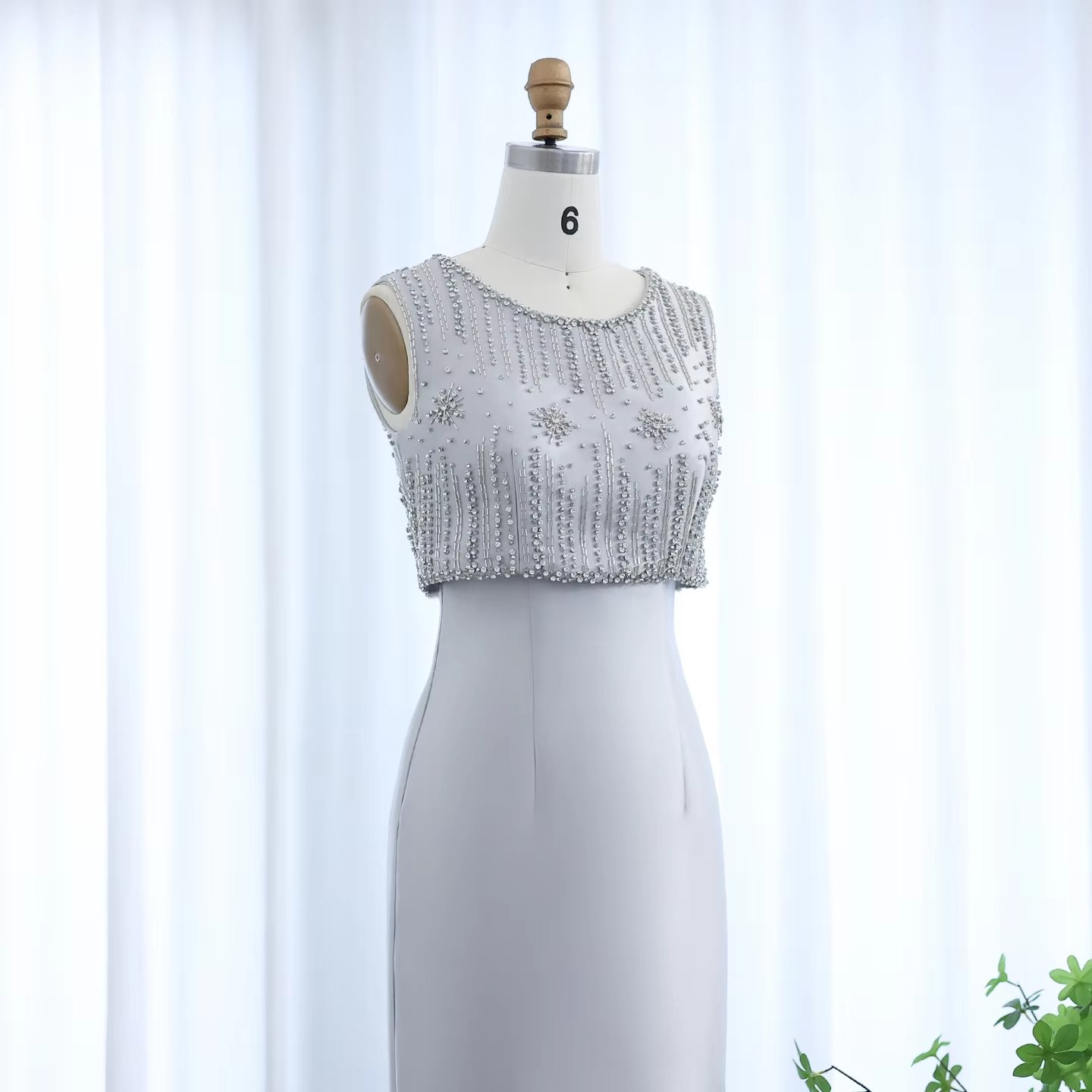 Jancember SZ277 Luxury Lace Mermaid Asymmetrical Vintage Muslim Beaded Sequins Evening Dress