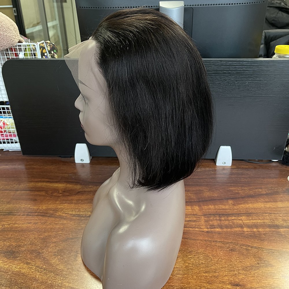 Brazilian human hair 13*4 lace frontal wig, virgin Brazilian hair lace front wig 100% human hair preplucked 4*4 closurebob wig