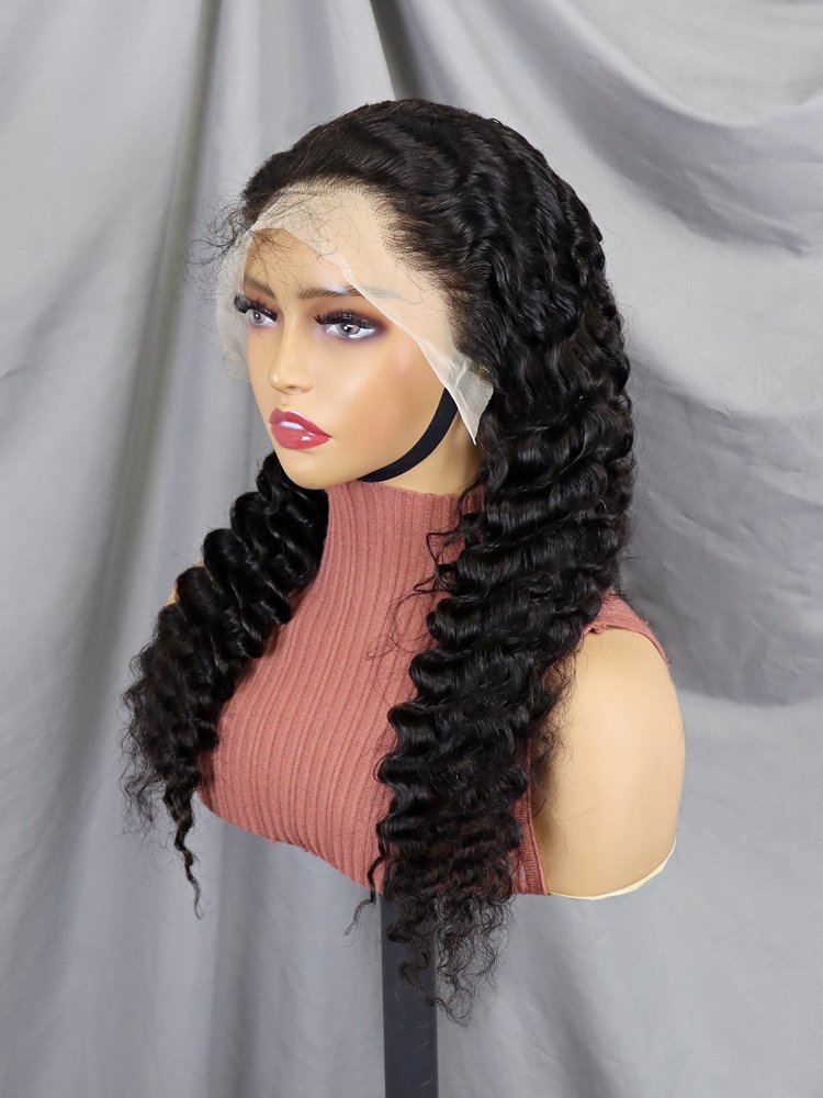 Wholesale 13x4 Full Lace Frontal Wigs for Black Women Glueless Deep Wave Raw Indian Hair Wigs Natural Lace Front Wig Human Hair