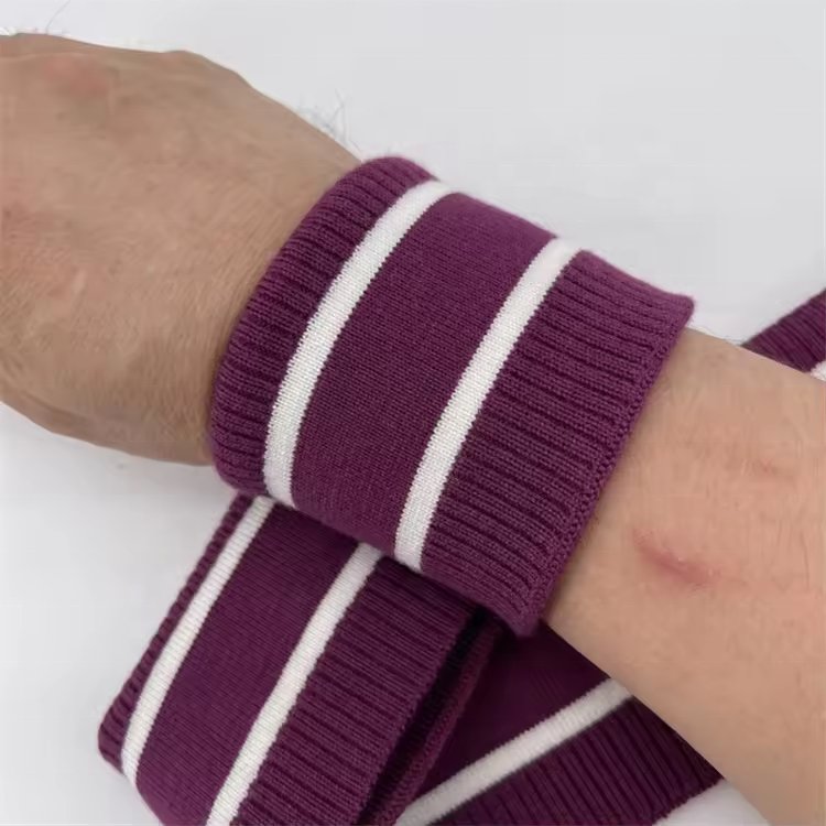 Factory price skin-friendly material 50% wool 50% acrylic Baseball rib collar stripe rib trim drop needle rib textileand hem