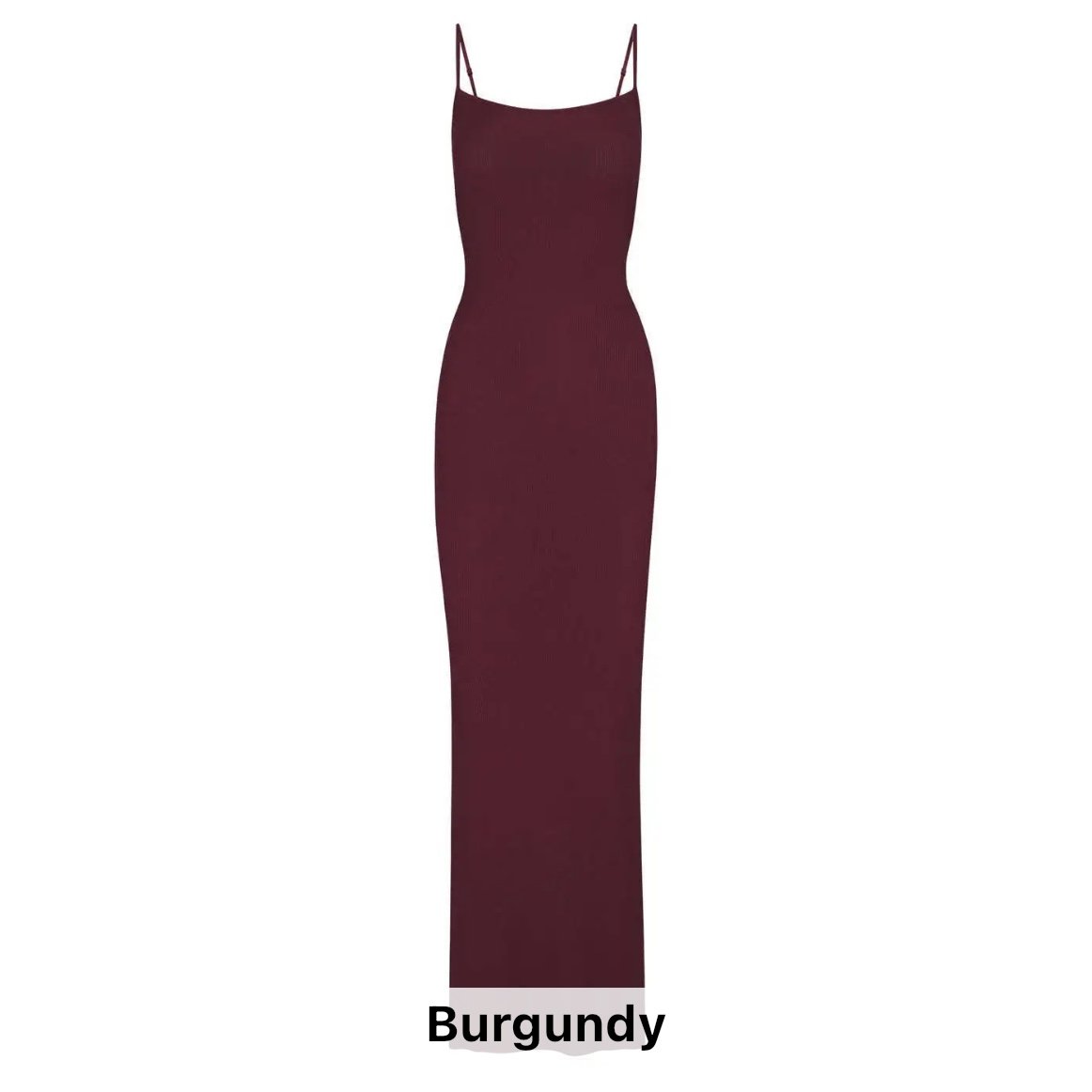 ZCcd2407092 New Design Tummy Control Built In Shapewear Long Bodycon Dress Women Casual Spaghetti Strap Square Ribbed Soft Maxi