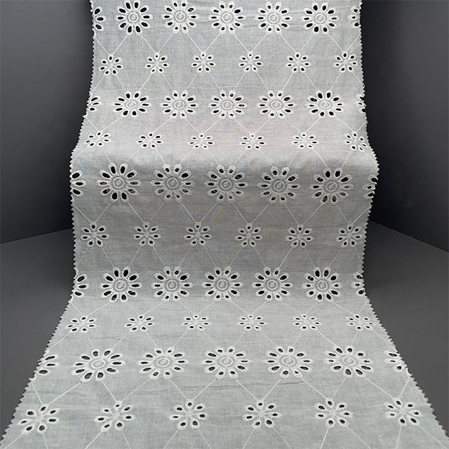 TUTON Custom TC Cotton 135 CM Lace Embroidery Fabric For Dress