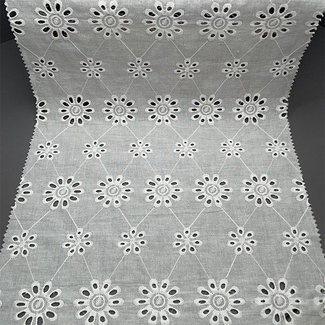 TUTON Custom TC Cotton 135 CM Lace Embroidery Fabric For Dress
