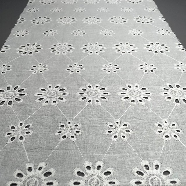TUTON Custom TC Cotton 135 CM Lace Embroidery Fabric For Dress