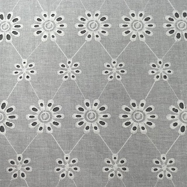 TUTON Custom TC Cotton 135 CM Lace Embroidery Fabric For Dress