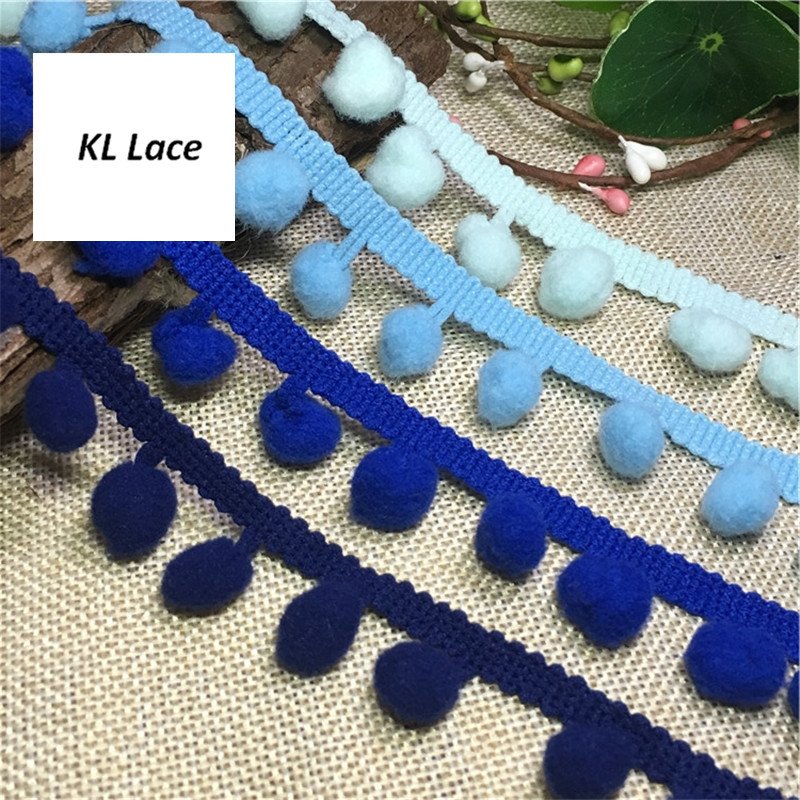 35 Color Ball Diameter 1 cm Nylon High Elastic Pom Pom Trim Tassel fringe for clothing Home Textile Curtain Environment Friendly