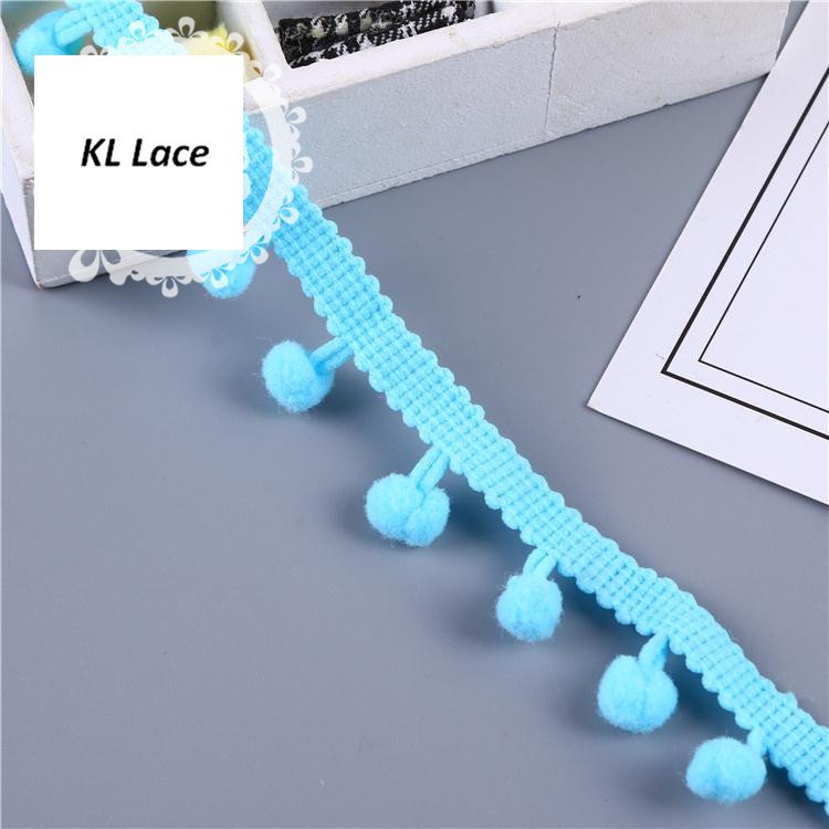 35 Color Ball Diameter 1 cm Nylon High Elastic Pom Pom Trim Tassel fringe for clothing Home Textile Curtain Environment Friendly