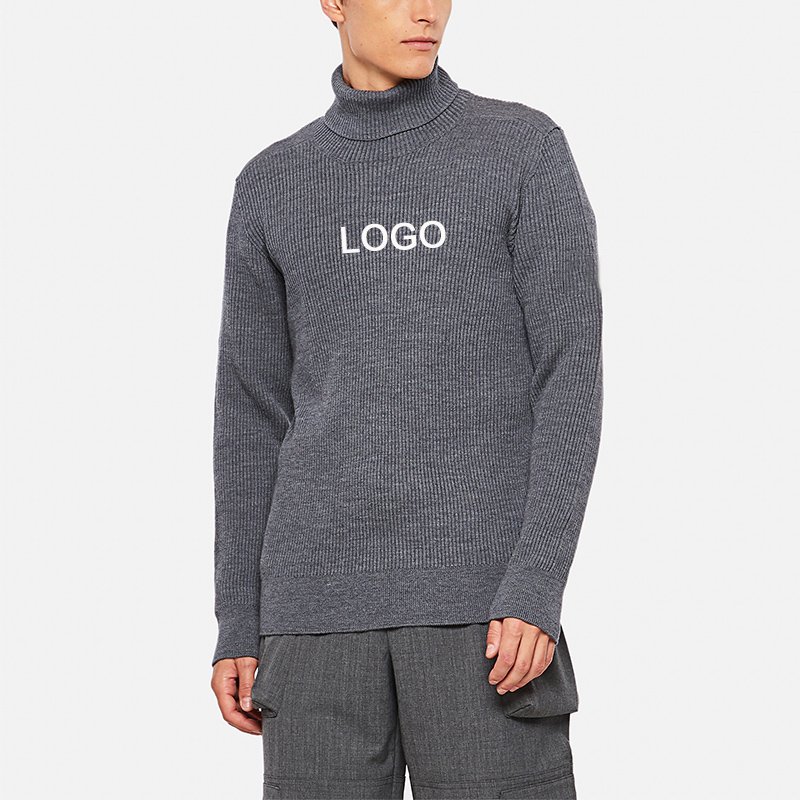 2024Fashion Rib Wool Cotton Turtleneck Sweater Solid Color Knitted Pullover Fashion Winter Sweaters