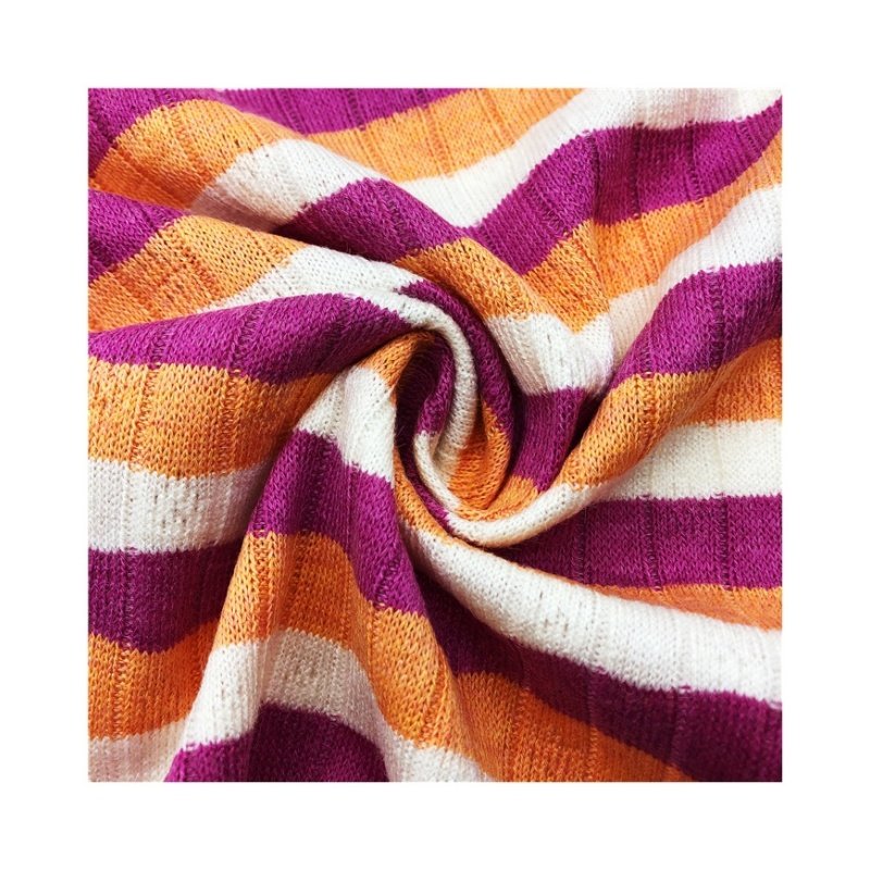 Hot-sale 210gsm 70%R 13%N 12%T 3%W 2%SP coloured sliver cashmere imitation rib yarn dyed knitting jacquard fabric for dress