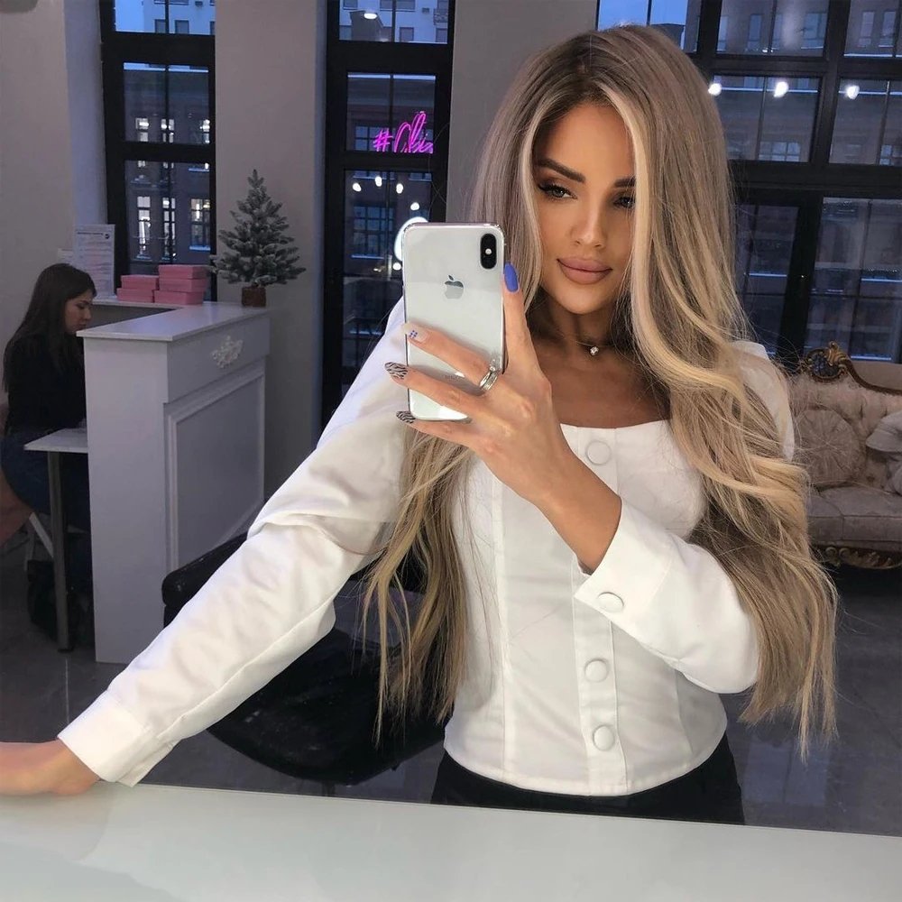 Glueless Wig Cheap Price Cool Ash Blonde Highlight Soft Virgin Remy Cuticle Aligned Human Hair Lace Front Wigs For Women
