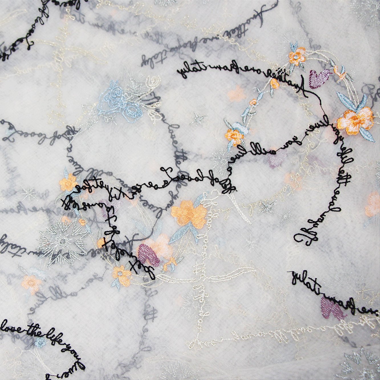 High Quality Tulle Mesh White Net India Embroidery Fabric Yarn Decorated 3D Embroidery Lace Fabric For Women Dress