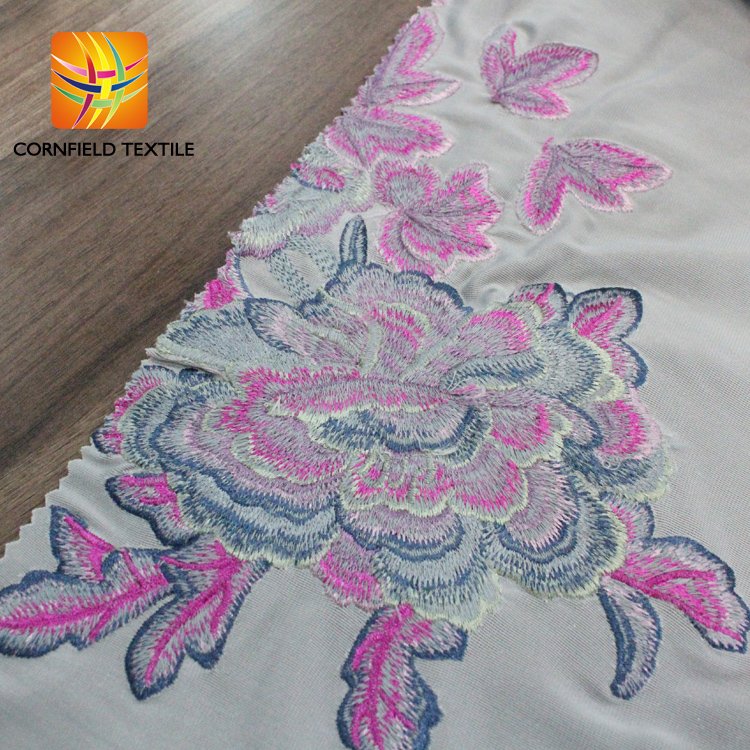 High quality malaysia embroidered velvet fabric for dress