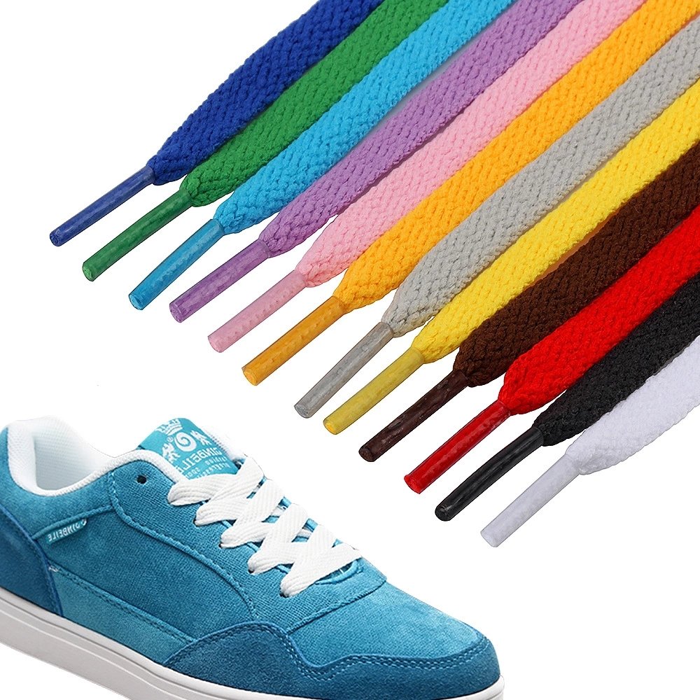 HF custom 57 colors 8mm width 50-200 cm length flat shoelaces for sneakers