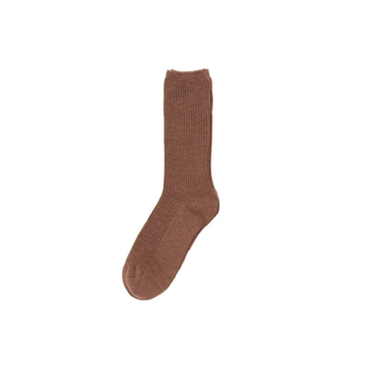 Custom logo winter warm soft plain color rib crew cozy cashmere socks breathable knitted women wool socks