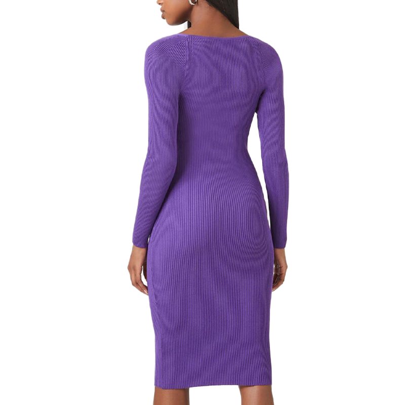 Custom Summer Fashion Black Sexy Long Sleeve Bodycon Knitted Cotton Ribbed Square Mini Dresses For Women