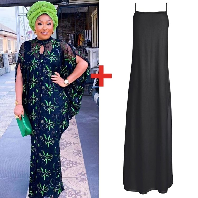 Plus Large Size Women's Long Party Celebrate Gown Dress African Women Summer Chiffon Lace Embroidery Loose Dress